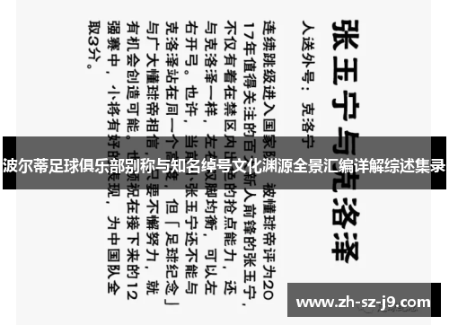 波尔蒂足球俱乐部别称与知名绰号文化渊源全景汇编详解综述集录 波尔蒂足球俱乐部别称与知名绰号文化渊源全景汇编详解综述集录